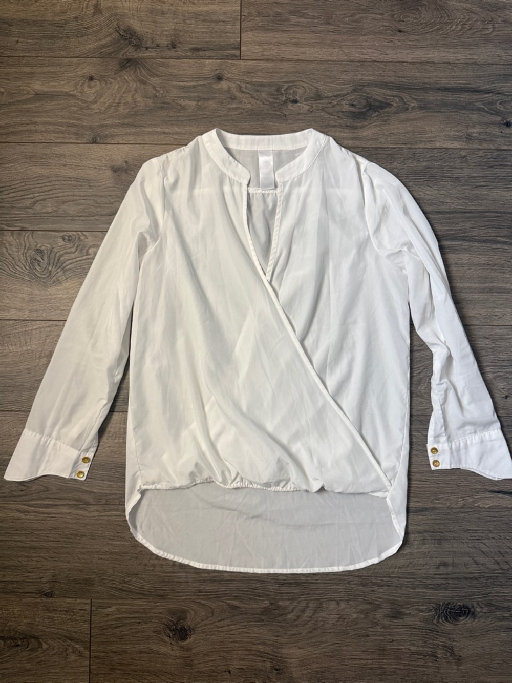 White Wrap-Front Blouse - Women Tops